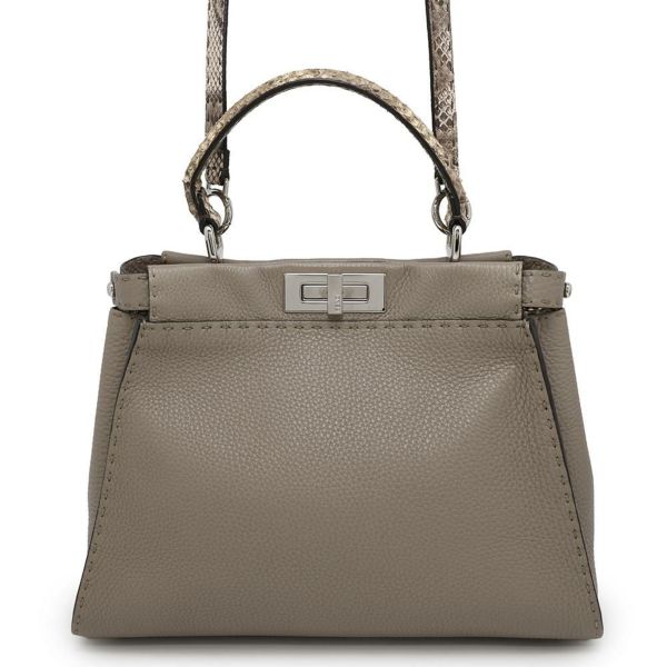 フェンディ ハンドバッグ セレリア ピーカブー レギュラー パイソン 8BN2903 FENDI バッグ 2wayショルダーバッグ