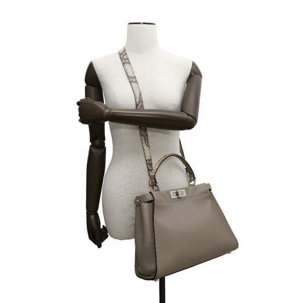 フェンディ ハンドバッグ セレリア ピーカブー レギュラー パイソン 8BN2903 FENDI バッグ 2wayショルダーバッグ