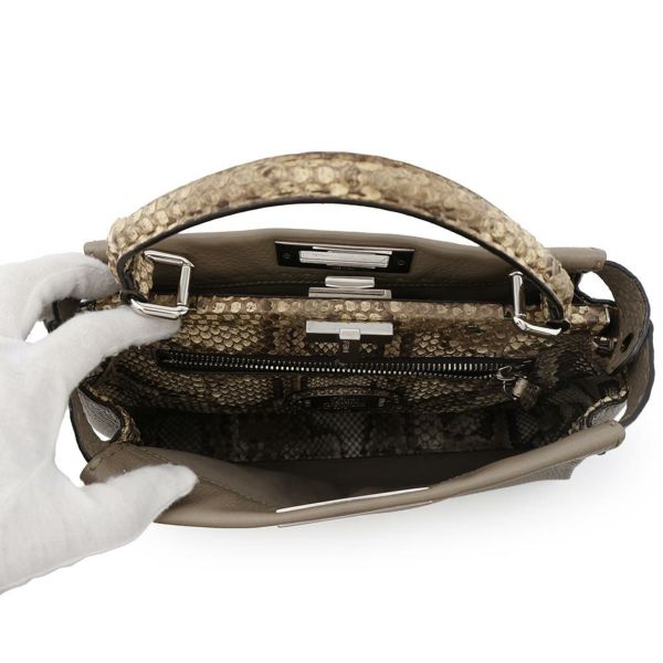フェンディ ハンドバッグ セレリア ピーカブー レギュラー パイソン 8BN2903 FENDI バッグ 2wayショルダーバッグ