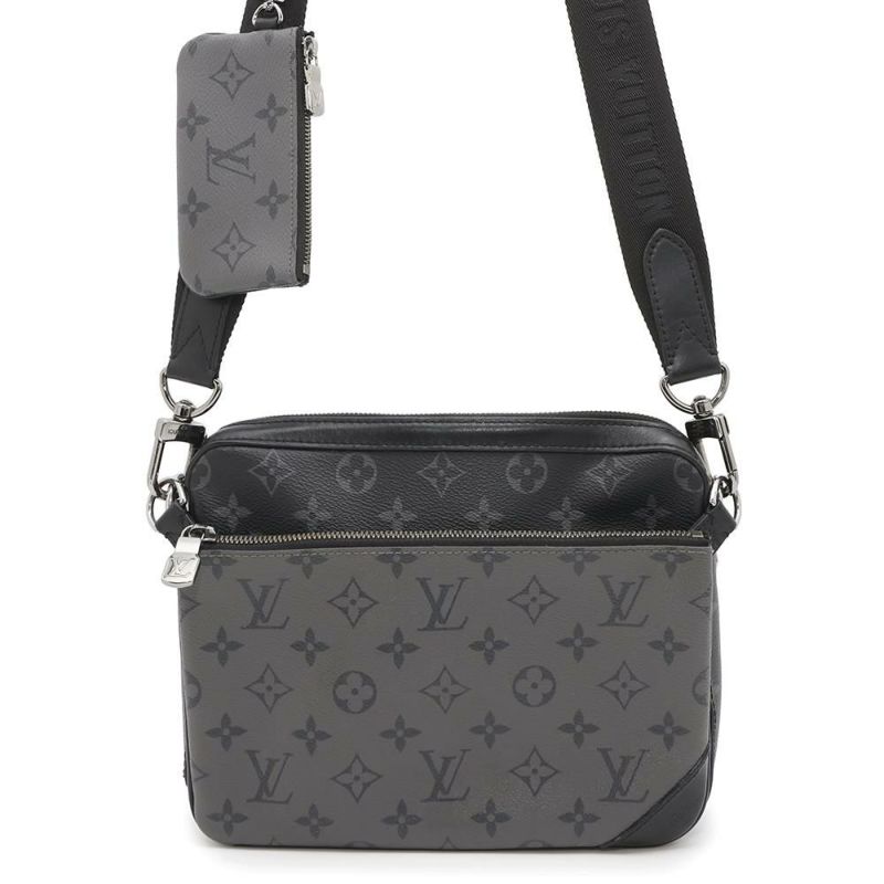 ルイヴィトン ショルダーバッグ モノグラム・エクリプス リバース トリオ・メッセンジャー M69443 LOUIS VUITTON ブラック 黒