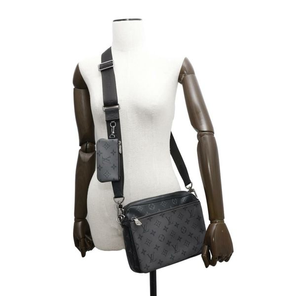 ルイヴィトン ショルダーバッグ モノグラム・エクリプス リバース トリオ・メッセンジャー M69443 LOUIS VUITTON ブラック 黒