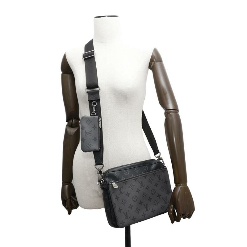 ルイヴィトン ショルダーバッグ モノグラム・エクリプス リバース トリオ・メッセンジャー M69443 LOUIS VUITTON ブラック 黒