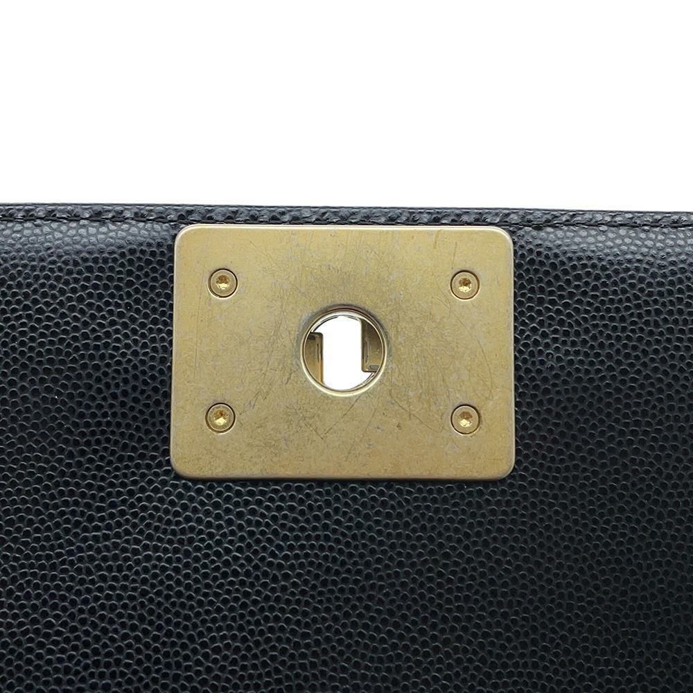 シャネル チェーンショルダーバッグ ココマーク ボーイシャネル キャビアスキン A67086 CHANEL 斜めがけ BOY CHANEL 黒