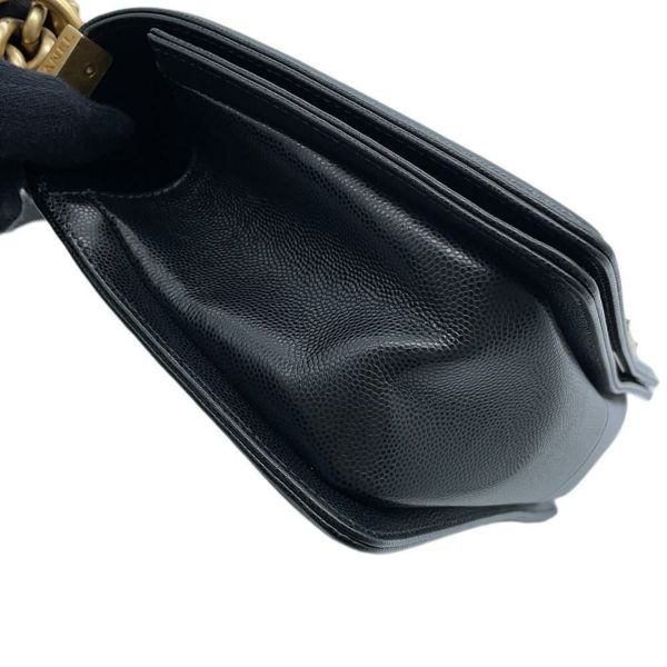 シャネル チェーンショルダーバッグ ココマーク ボーイシャネル キャビアスキン A67086 CHANEL 斜めがけ BOY CHANEL 黒