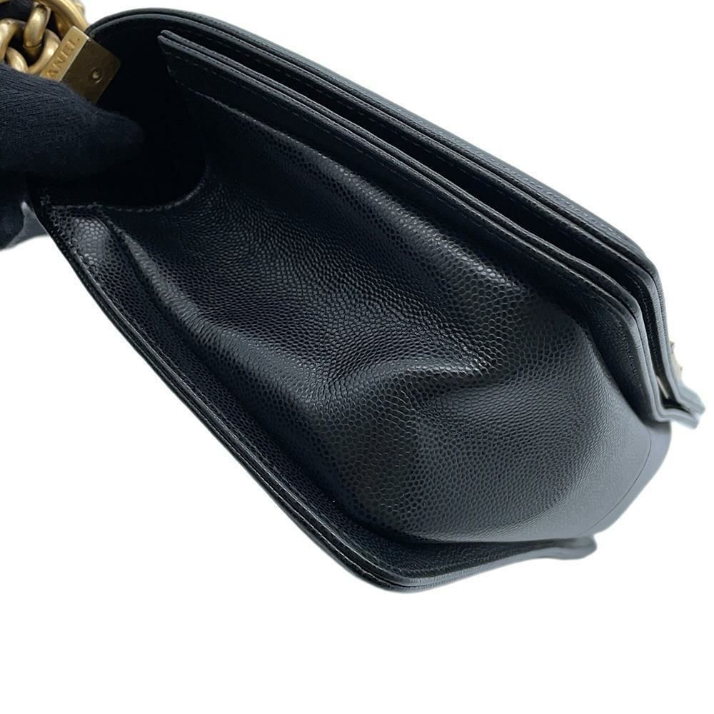 シャネル チェーンショルダーバッグ ココマーク ボーイシャネル キャビアスキン A67086 CHANEL 斜めがけ BOY CHANEL 黒
