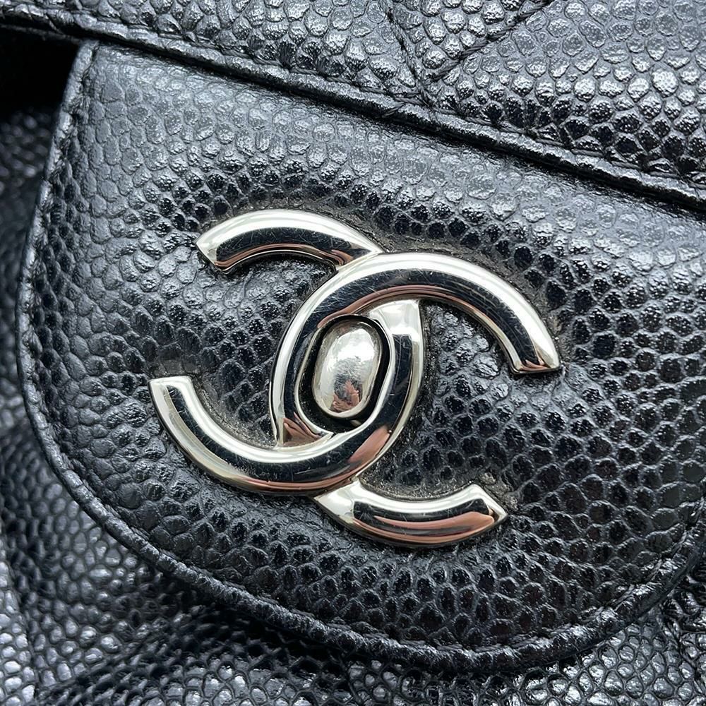 シャネル チェーンショルダーバッグ マトラッセ30 ココマーク キャビアスキン A58600 CHANEL バッグ デカマトラッセ 黒
