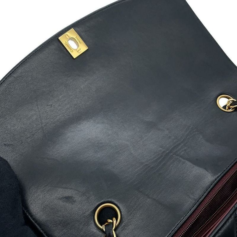 シャネル チェーンショルダーバッグ マトラッセ25 ココマーク ダイアナ ラムスキン A01165 CHANEL 黒