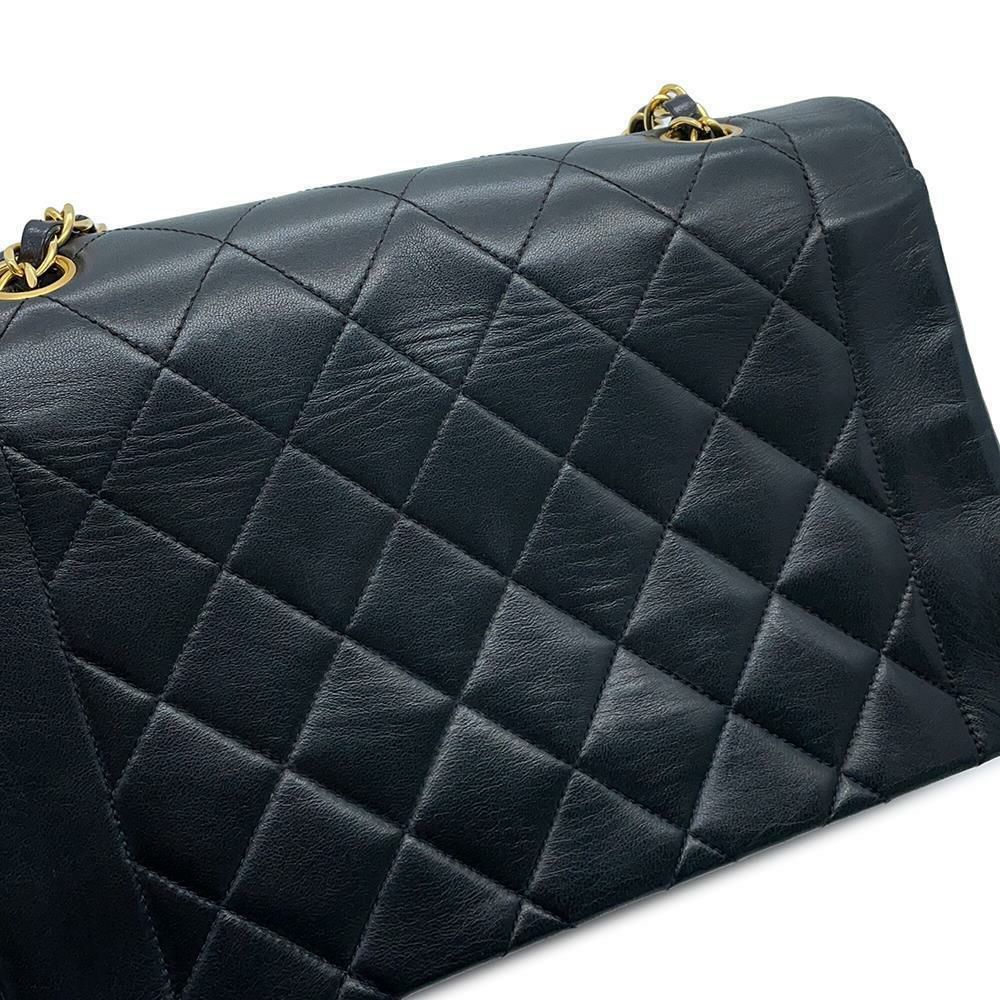 シャネル チェーンショルダーバッグ マトラッセ25 ココマーク ダイアナ ラムスキン A01165 CHANEL 黒