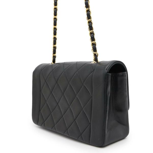 シャネル チェーンショルダーバッグ マトラッセ ココマーク ダイアナ ラムスキン A01164 CHANEL バッグ 斜め掛け 黒