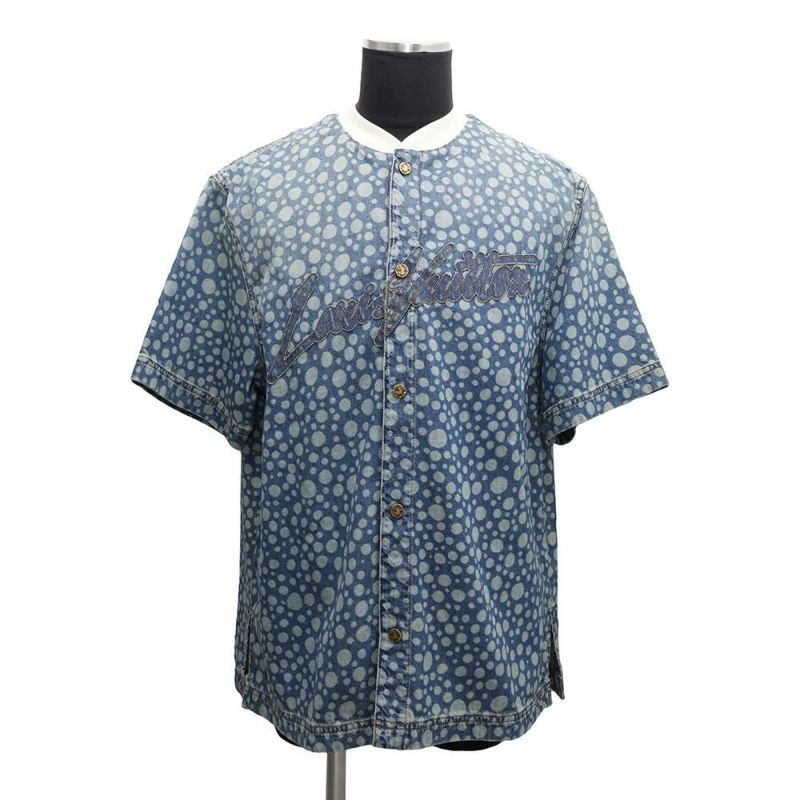 ルイヴィトン トップス 草間弥生 コラボ LV × YK インフィニティドット シャツ メンズサイズL RM232H 半袖