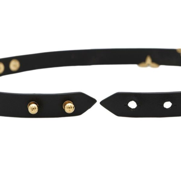 ルイヴィトン ブレスレット ブラレス デイリー モノグラム スタッズ レザー M6557F サイズ19 アクセサリー 黒