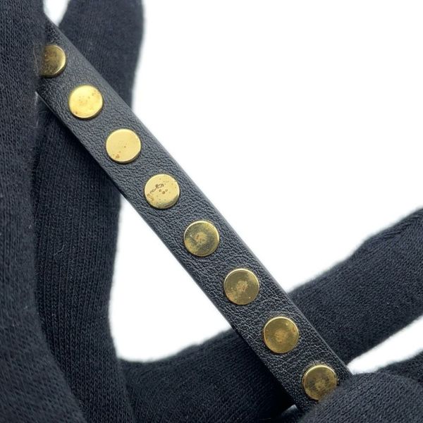 ルイヴィトン ブレスレット ブラレス デイリー モノグラム スタッズ レザー M6557F サイズ19 アクセサリー 黒