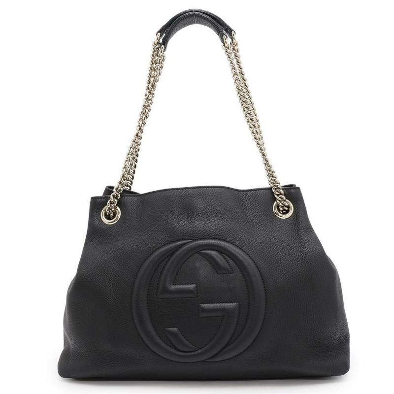 グッチ チェーンショルダーバッグ ソーホー SOHO インターロッキングG フリンジチャーム付き 308982 GUCCI バッグ 黒