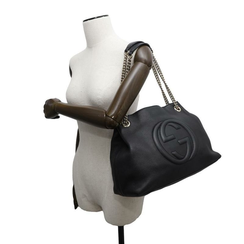 グッチ チェーンショルダーバッグ ソーホー SOHO インターロッキングG フリンジチャーム付き 308982 GUCCI バッグ 黒
