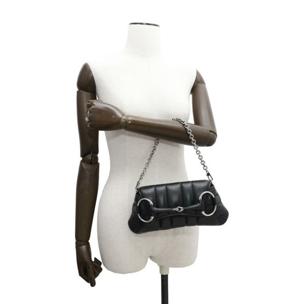 美品　グッチ　バニティバック　ホースビット　レザー　黒 GUCCI/グッチ】ホースビット 623694 トートバッグ ブラック