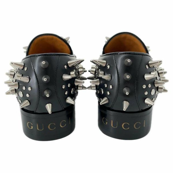 グッチ ローファー キルトタッセル スタッズ メンズサイズ8 716281 GUCCI 靴 黒