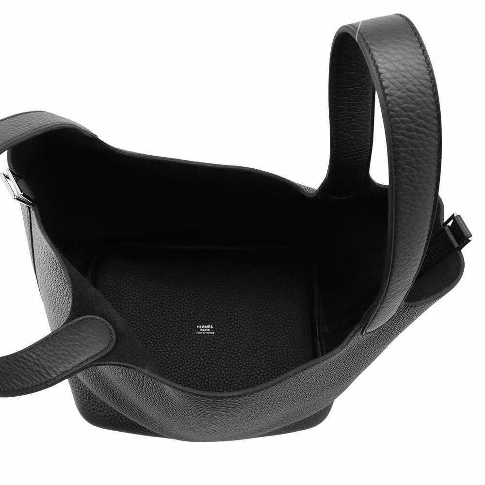 エルメス ハンドバッグ ピコタンロックMM ブラック/シルバー金具 トリヨンクレマンス K刻印 HERMES トートバッグ 黒