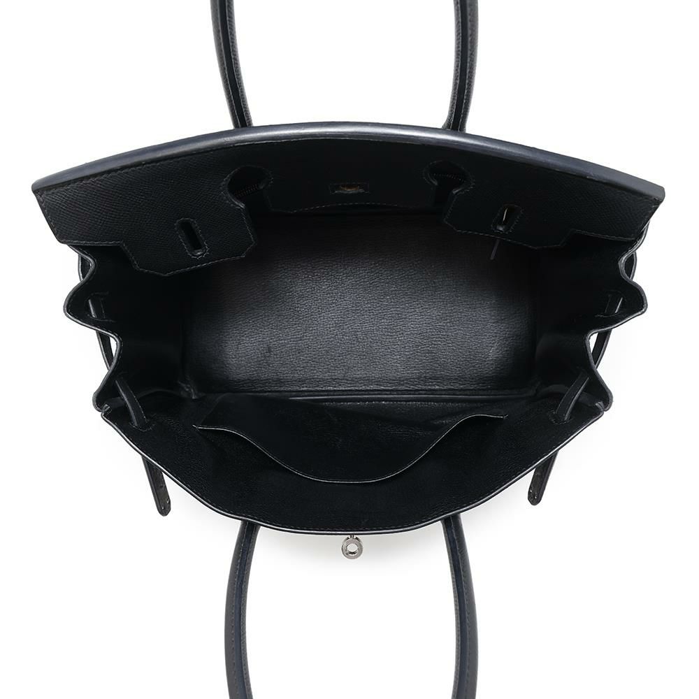 エルメス バーキン30 ブラック/シルバー金具 エプソン □K刻印 HERMES Birkin ハンドバッグ 黒