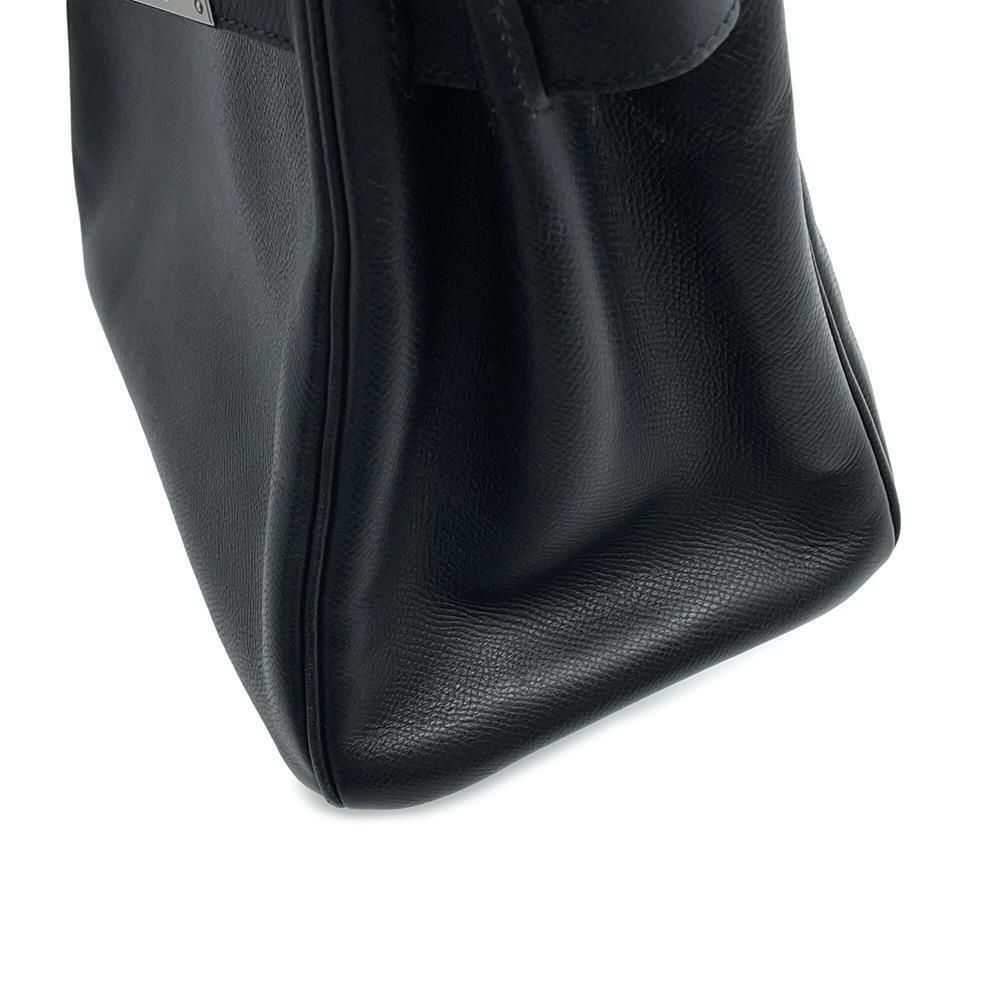 エルメス バーキン30 ブラック/シルバー金具 エプソン □K刻印 HERMES Birkin ハンドバッグ 黒