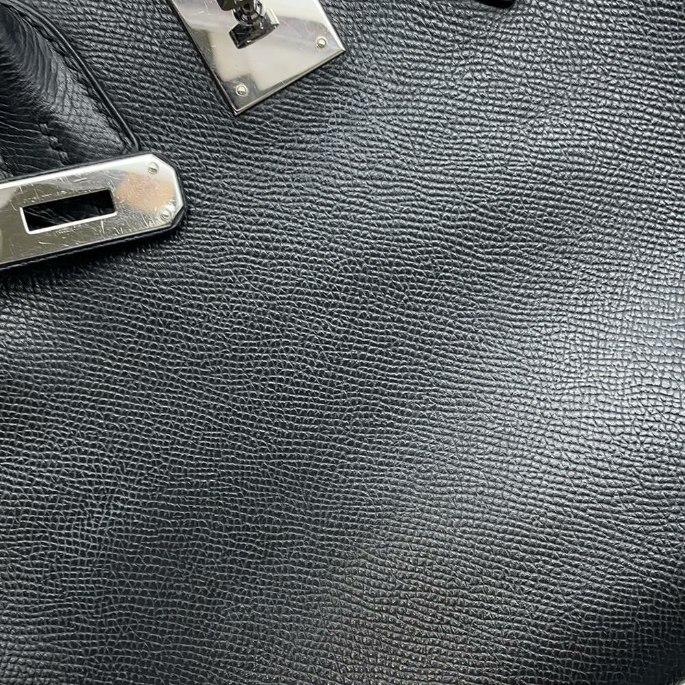 エルメス バーキン30 ブラック/シルバー金具 エプソン □K刻印 HERMES Birkin ハンドバッグ 黒
