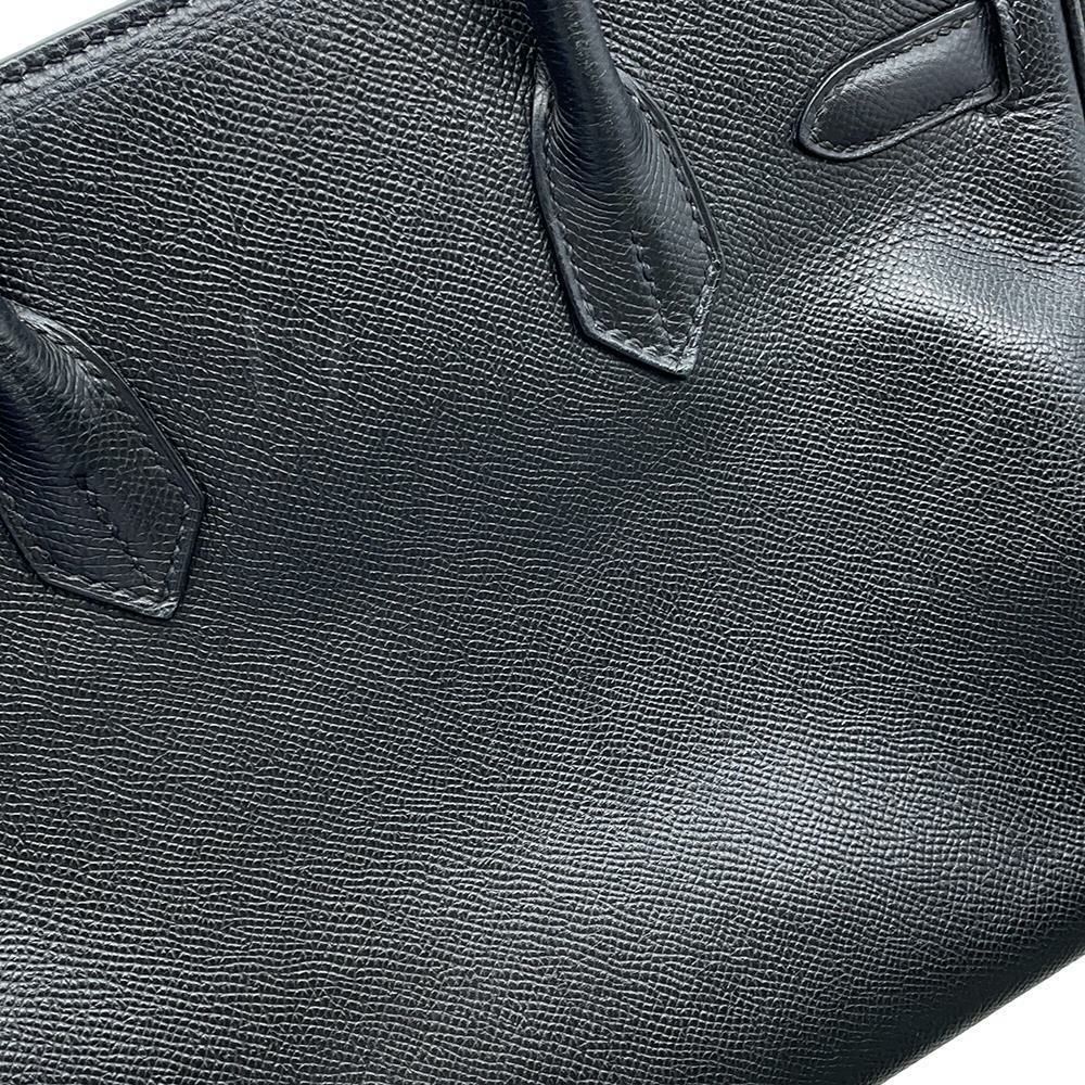 エルメス バーキン30 ブラック/シルバー金具 エプソン □K刻印 HERMES Birkin ハンドバッグ 黒