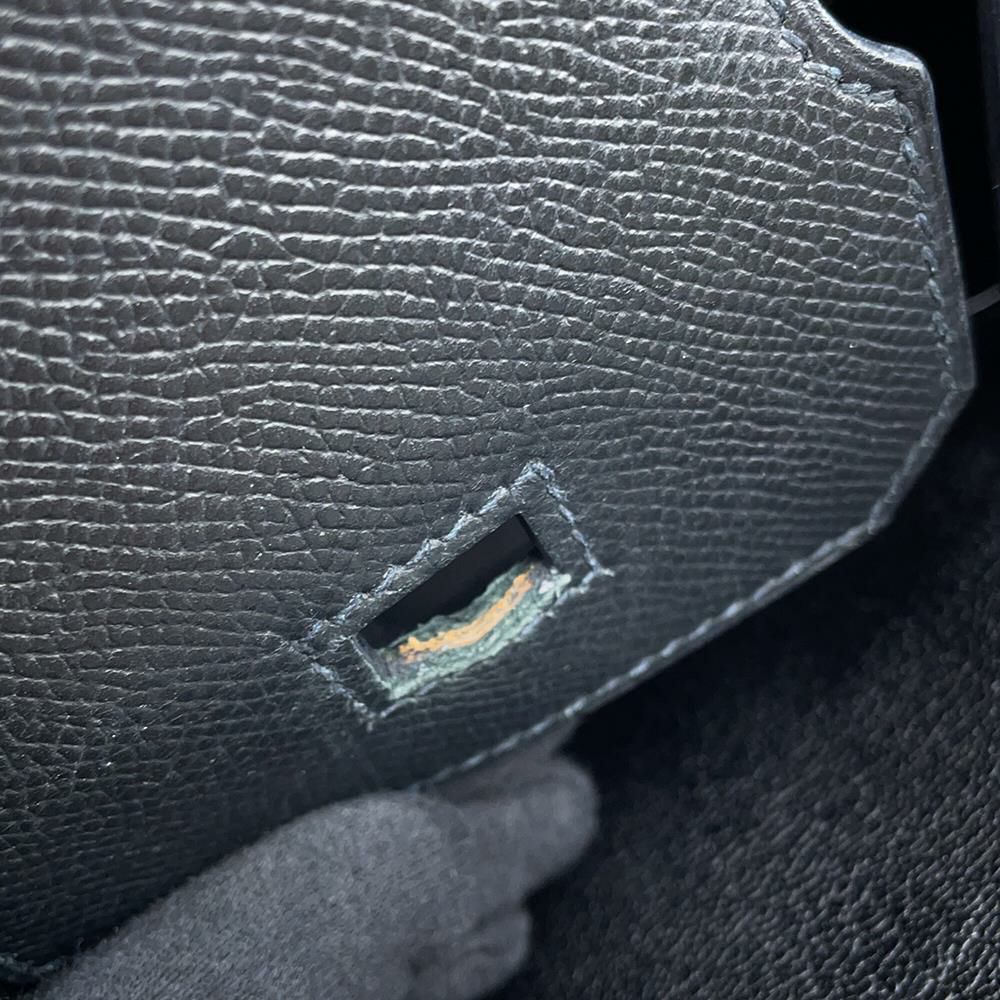 エルメス バーキン30 ブラック/シルバー金具 エプソン □K刻印 HERMES Birkin ハンドバッグ 黒