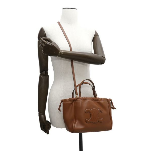 セリーヌ ハンドバッグ スモール カバ ドローストリング キュイル トリオンフ レザー 111013 CELINE 2way