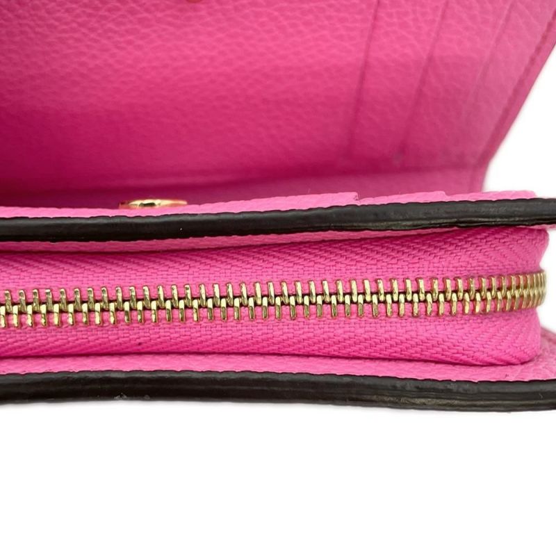 ルイヴィトン 二つ折り財布 モノグラム・アンプラント ポルトフォイユ・クレア M82514 LOUIS VUITTON ピンク