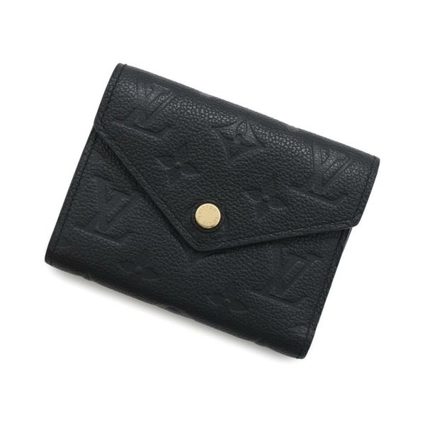 ルイヴィトン 三つ折り財布 モノグラム・アンプラント ポルトフォイユ・ヴィクトリーヌ M64060 LOUIS VUITTON 黒 ブラック