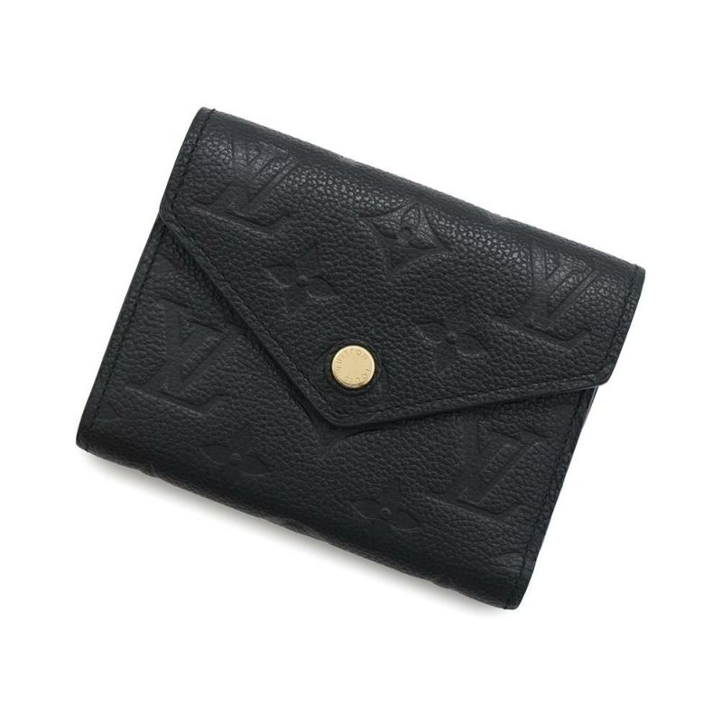 ルイヴィトン 三つ折り財布 モノグラム・アンプラント ポルトフォイユ・ヴィクトリーヌ M64060 LOUIS VUITTON 黒 ブラック
