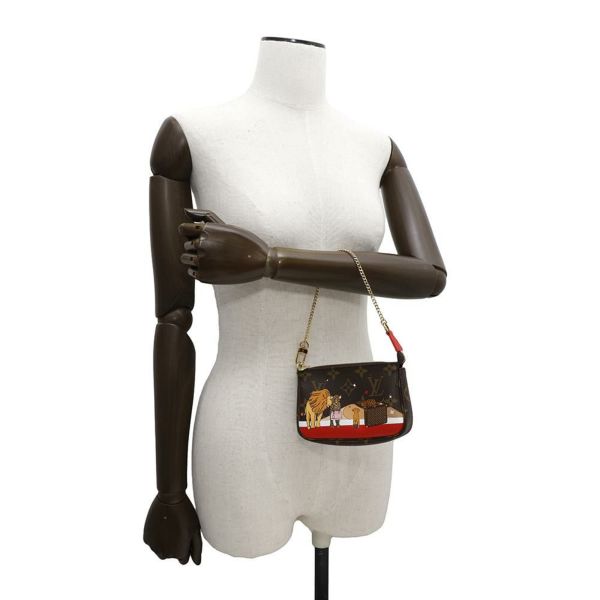 ルイヴィトン ポーチ モノグラム ミニ・ポシェット・アクセソワール M63830 LOUIS VUITTON ライオン