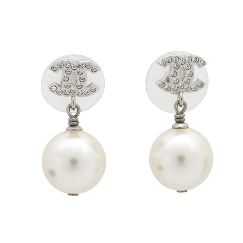 シャネル ピアス ココマーク ラインストーン フェイクパール A22 V A36138 CHANEL アクセサリー