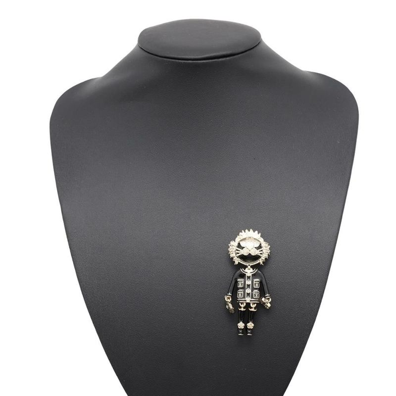 シャネル ブローチ ココマーク ライオンモチーフ カメリア ラインストーン フェイクパール AB7908 CHANEL アクセサリー 黒