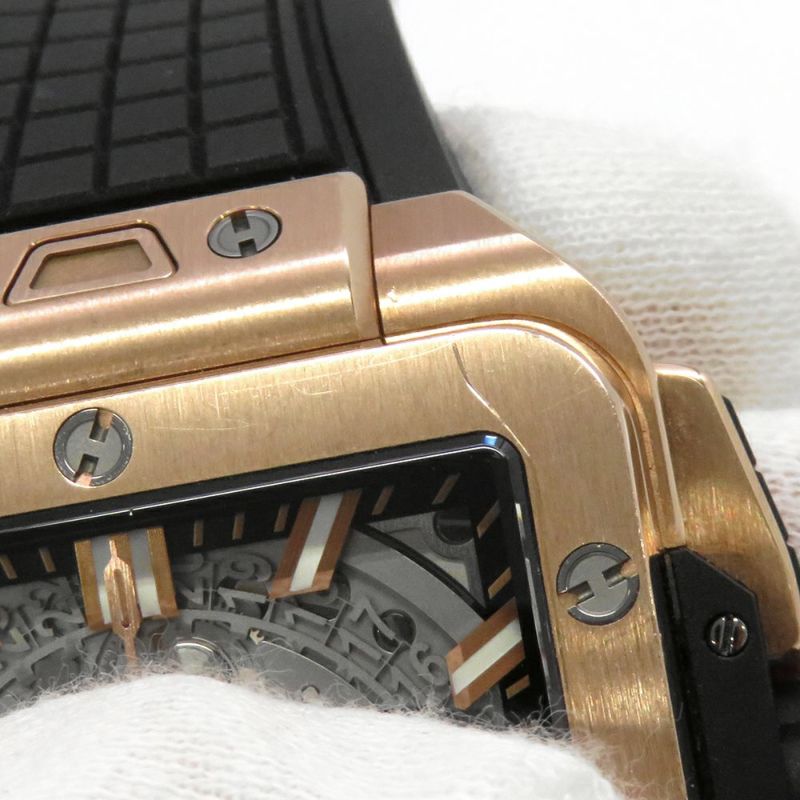 ウブロ スクエアバン ウニコ キングゴールド 821.OX.0180.RX HUBLOT 腕時計 スケルトン文字盤