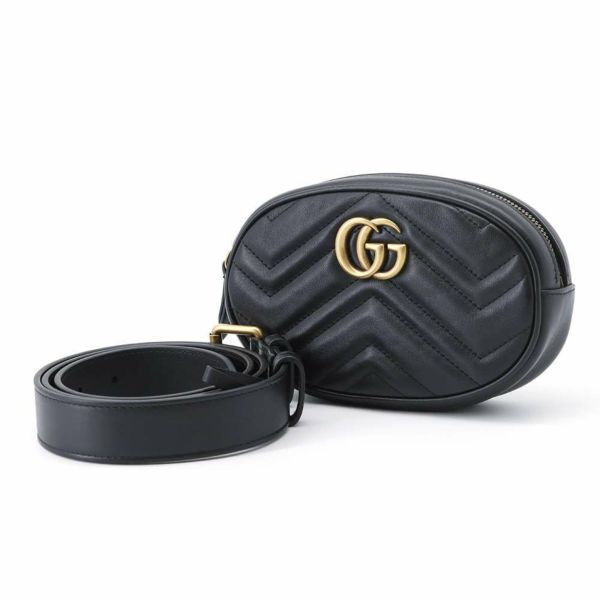 グッチ ウエストバッグ GGマーモント キルティングレザー ベルトバッグ 476434 GUCCI ボディバッグ 黒