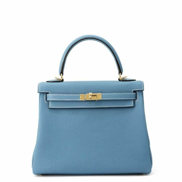 エルメス ハンドバッグ ケリー25 内縫い ニューブルージーン/ゴールド金具 トゴ W刻印 HERMES Kelly 2wayバッグ