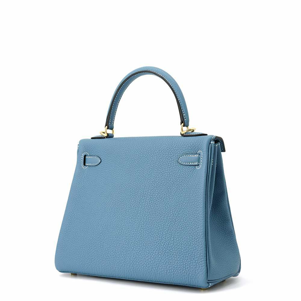 エルメス ハンドバッグ ケリー25 内縫い ニューブルージーン/ゴールド金具 トゴ W刻印 HERMES Kelly 2wayバッグ