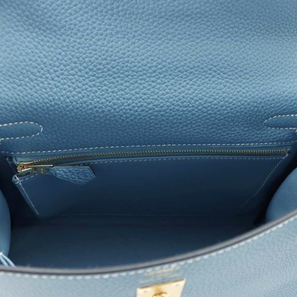 エルメス ハンドバッグ ケリー25 内縫い ニューブルージーン/ゴールド金具 トゴ W刻印 HERMES Kelly 2wayバッグ
