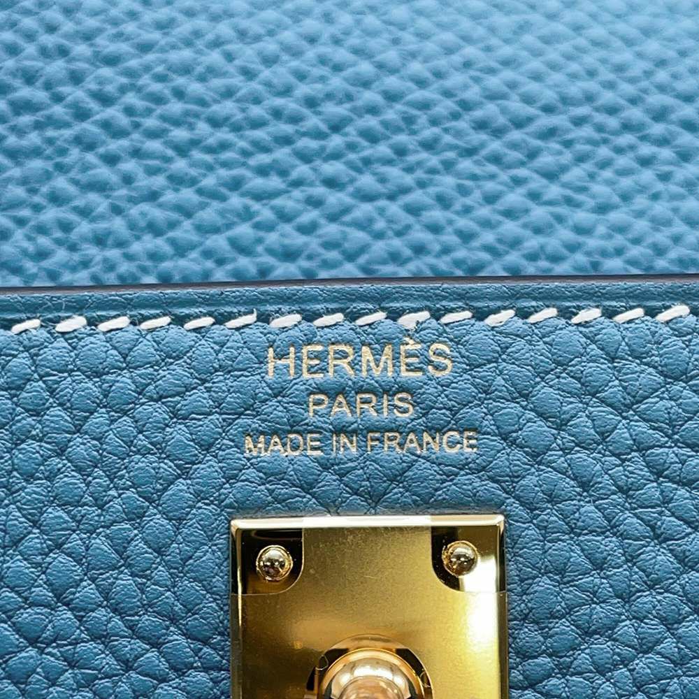 エルメス ハンドバッグ ケリー25 内縫い ニューブルージーン/ゴールド金具 トゴ W刻印 HERMES Kelly 2wayバッグ