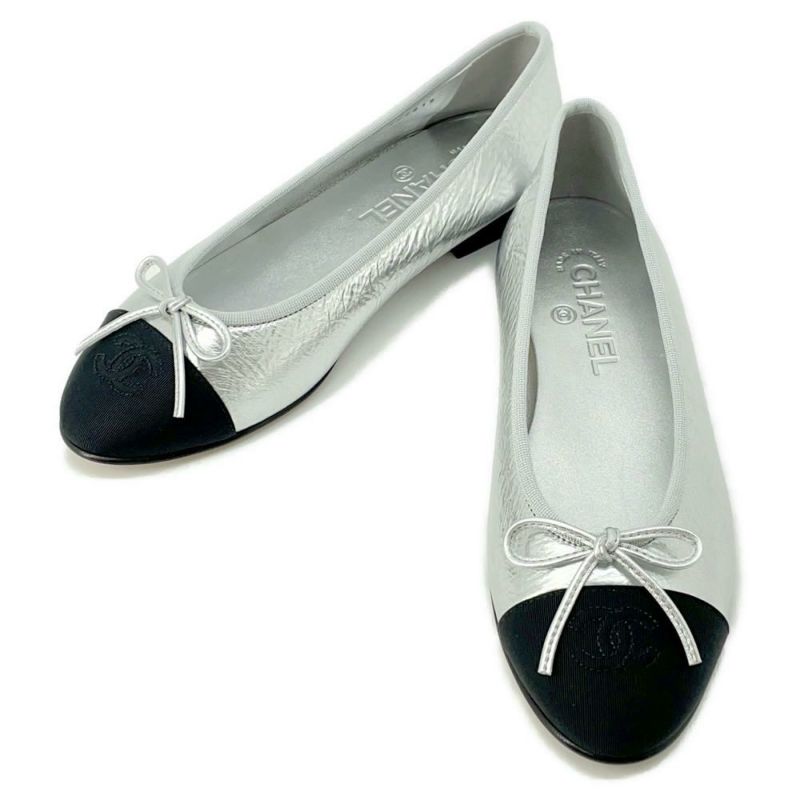 シャネル パンプス ココマーク レザー バレエシューズ レディースサイズ38C G02819 CHANEL 靴 黒