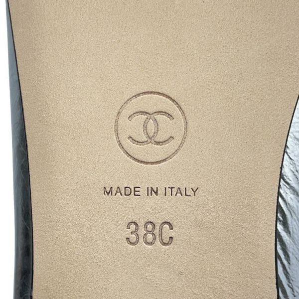 シャネル パンプス ココマーク レザー バレエシューズ レディースサイズ38C G02819 CHANEL 靴 黒