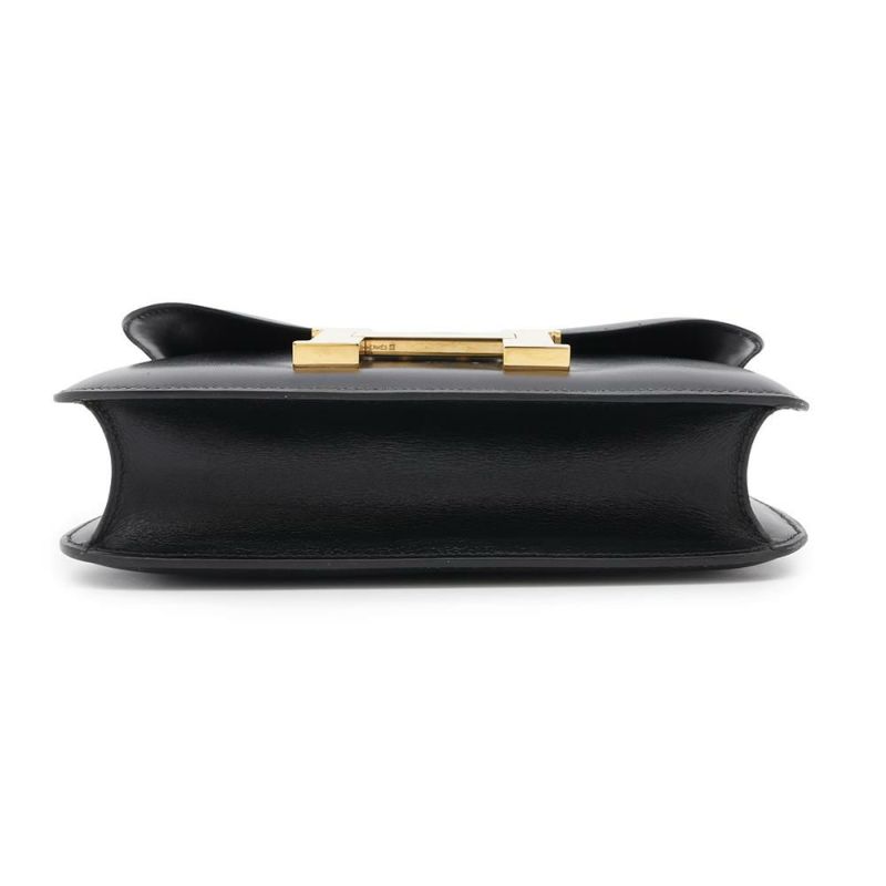 エルメス ショルダーバッグ コンスタンス23 ブラック/ゴールド金具 ボックスカーフ 〇W刻印 黒