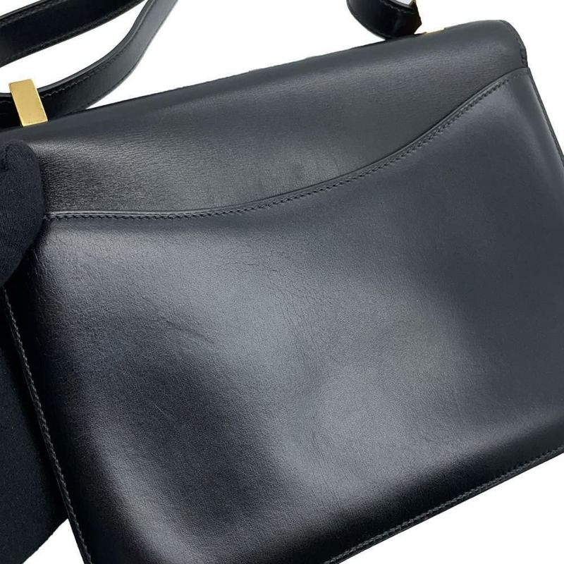 エルメス ショルダーバッグ コンスタンス23 ブラック/ゴールド金具 ボックスカーフ 〇W刻印 黒