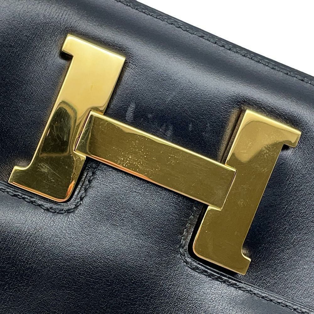 エルメス ショルダーバッグ コンスタンス23 ブラック/ゴールド金具 ボックスカーフ 〇W刻印 黒