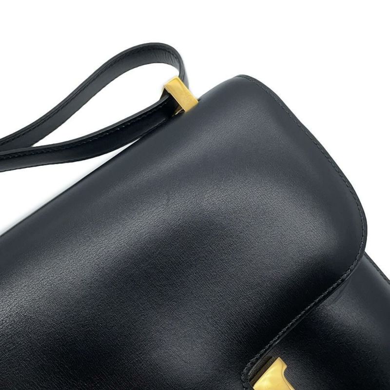 エルメス ショルダーバッグ コンスタンス23 ブラック/ゴールド金具 ボックスカーフ 〇W刻印 黒