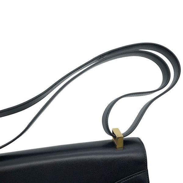 エルメス ショルダーバッグ コンスタンス23 ブラック/ゴールド金具 ボックスカーフ 〇W刻印 黒