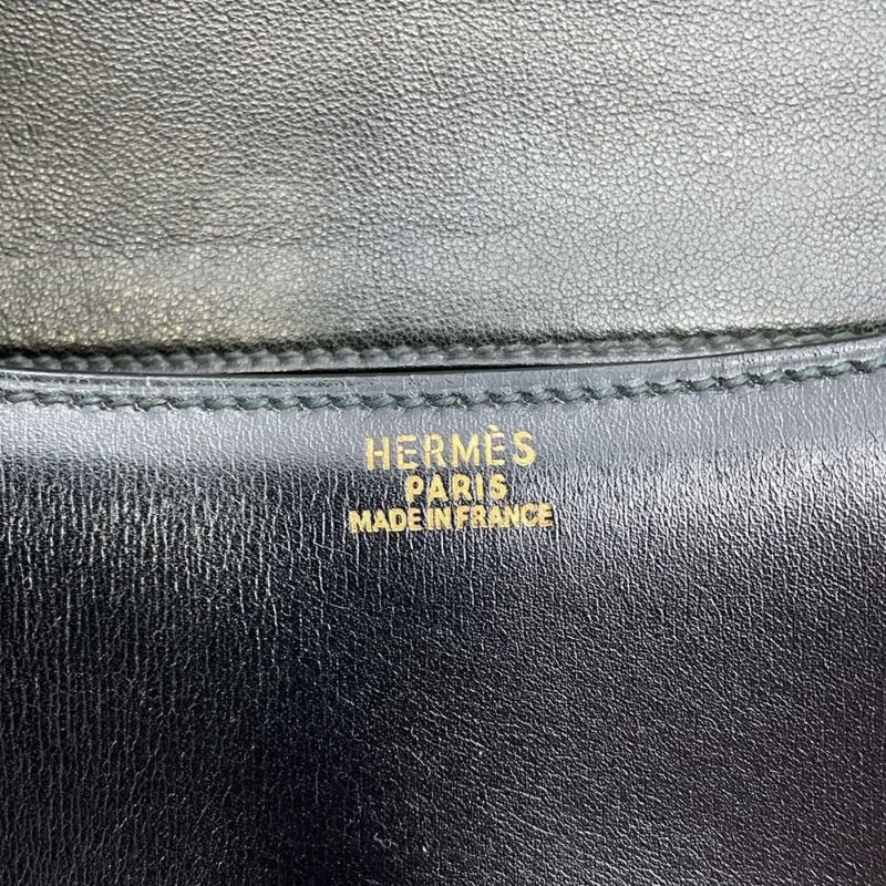 エルメス ショルダーバッグ コンスタンス23 ブラック/ゴールド金具 ボックスカーフ 〇W刻印 黒