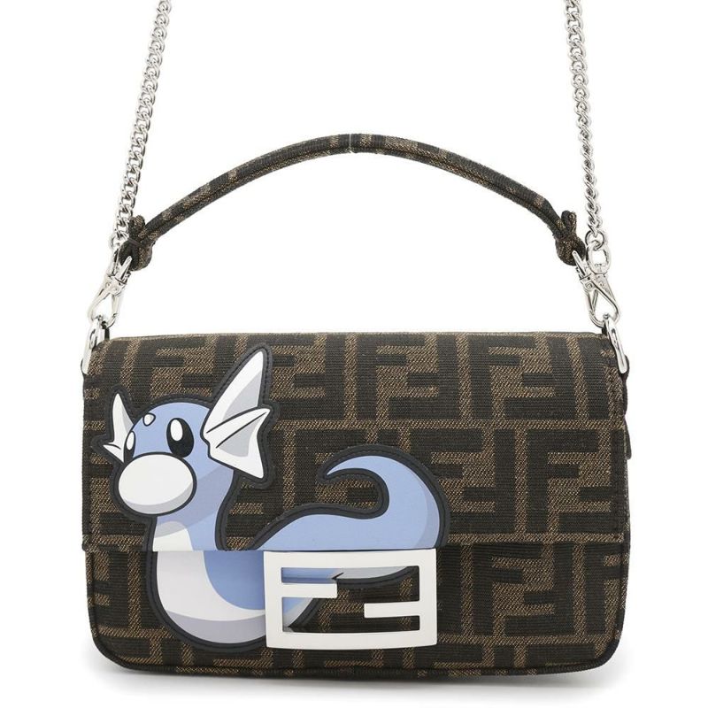 フェンディ ハンドバッグ ミニバゲット ミニリュウ 8BS017 FENDI 2wayチェーンショルダー ポケモン コラボ