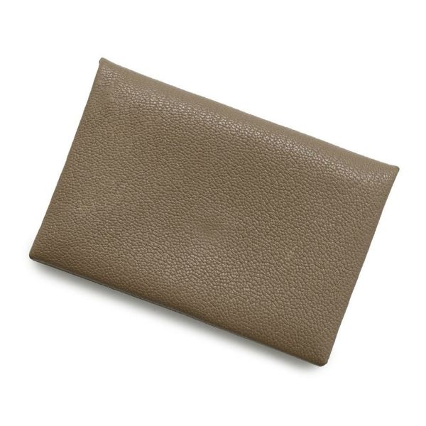 エルメス カードケース カルヴィ エトゥープ エプソン B刻印 HERMES 名刺入れ
