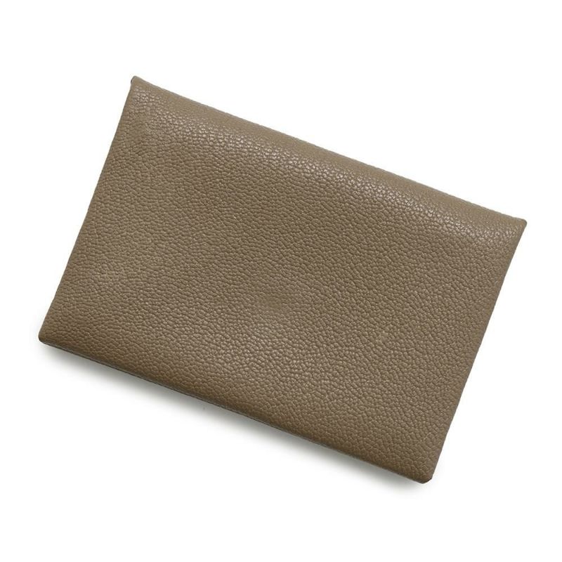 エルメス カードケース カルヴィ エトゥープ エプソン B刻印 HERMES 名刺入れ